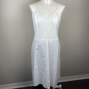 Carol Brent Lingerie Vintage White Midi Tank Night Gown Dress Large
